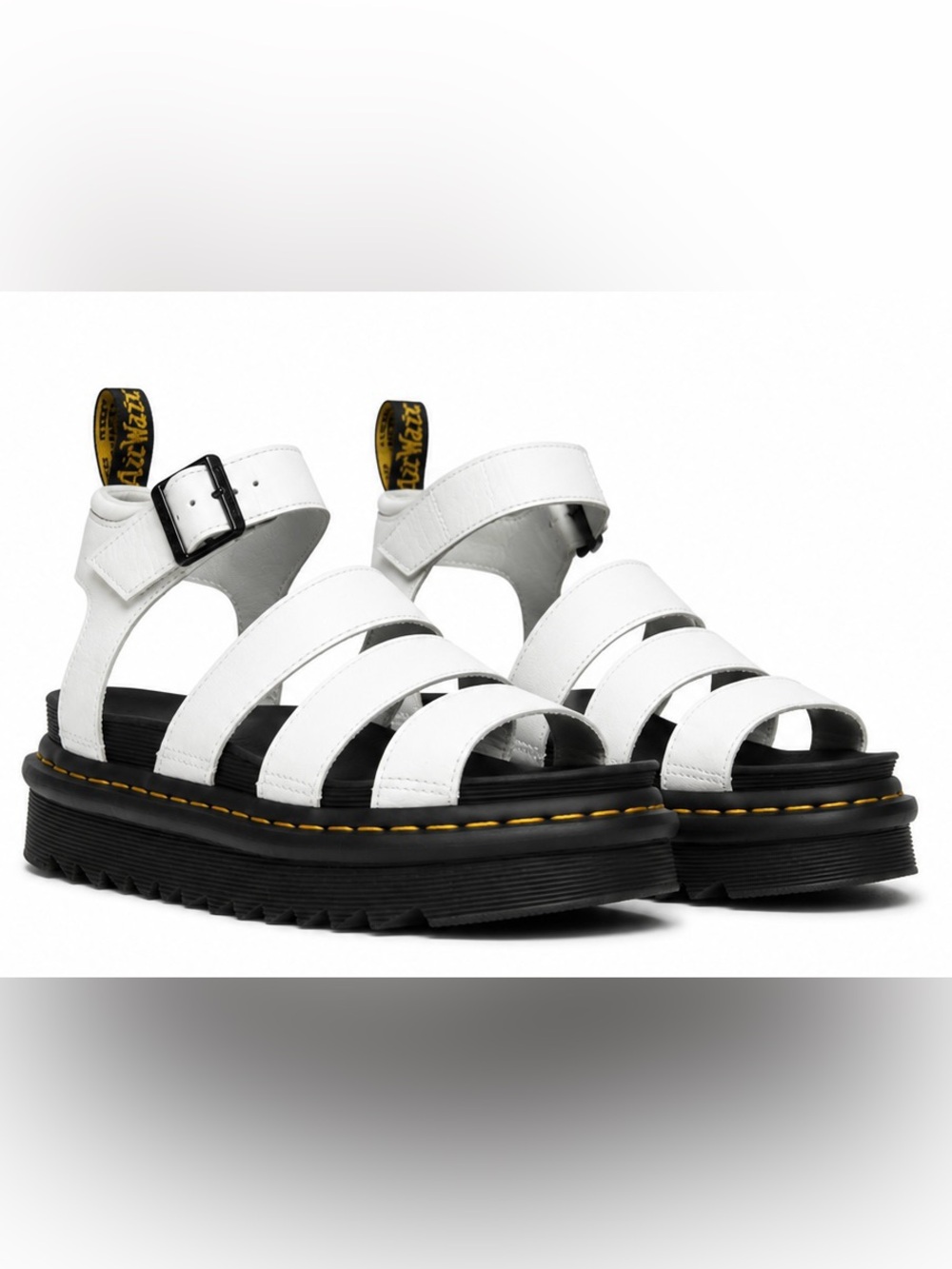 Dr. Martens Blaire White Platform Sandals | Women’s 8